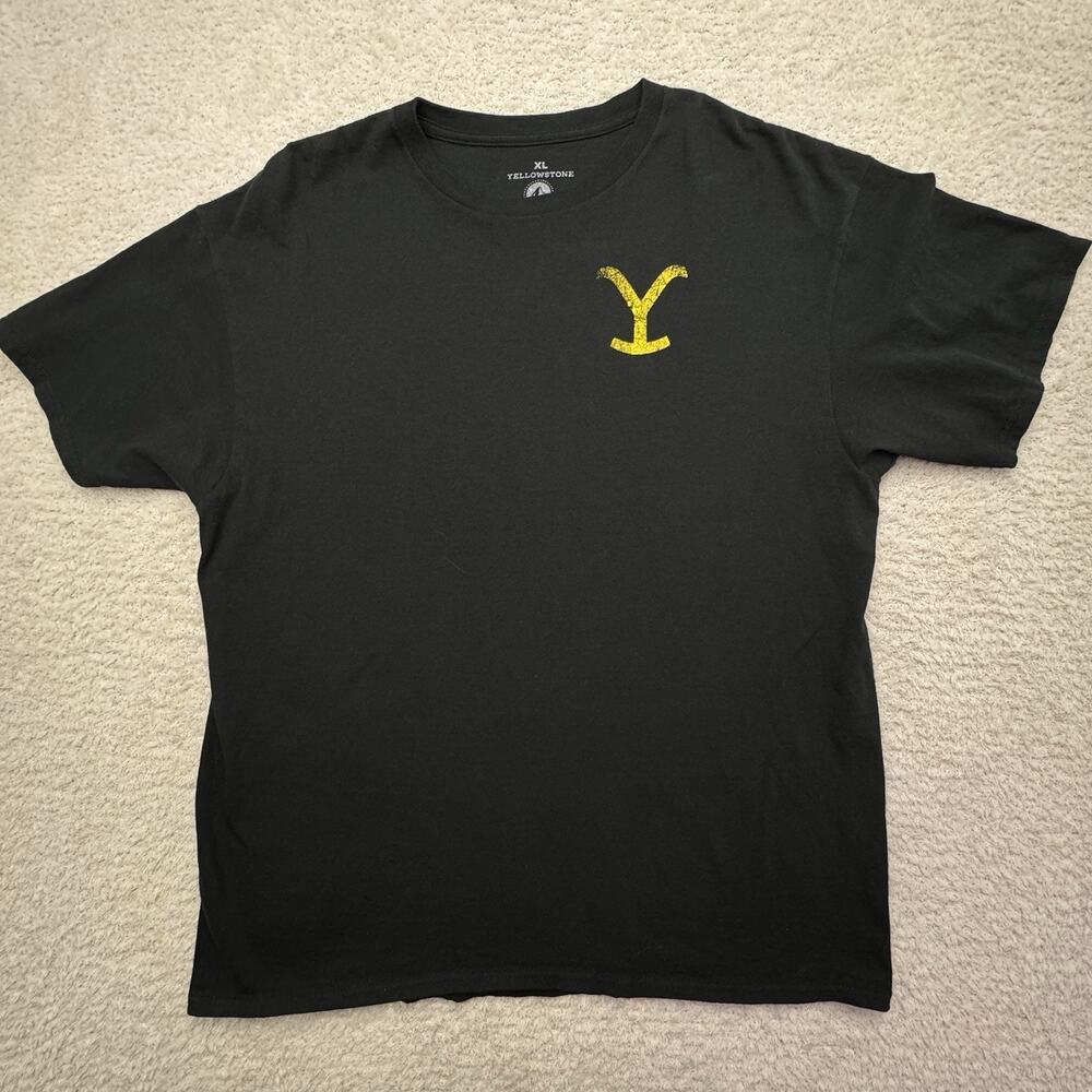 Yellowstone Mens T-Shirt Sz XL Black Dutton Ranch Montana Short Sleeve 2022 EUC